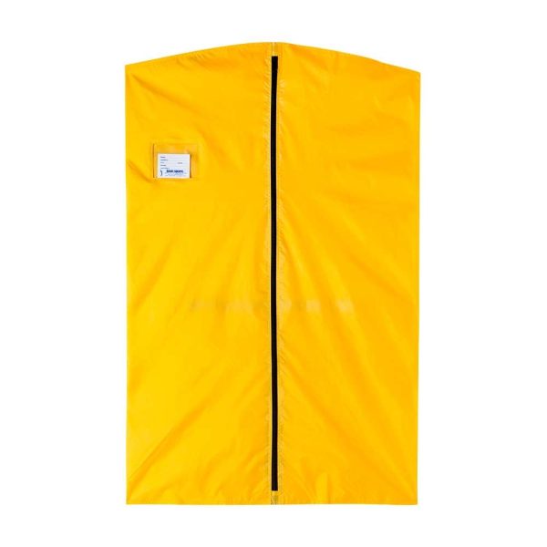 Gold Deluxe Garment Bag with black zipper, front view