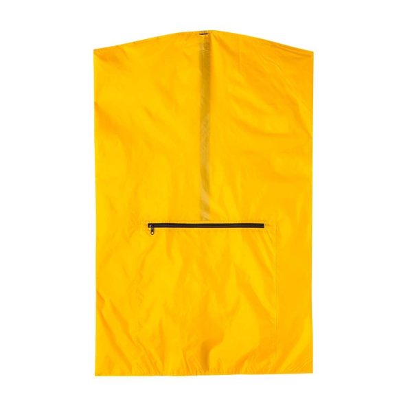 Gold Deluxe Garment Bag with black zipper, back view