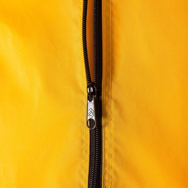 Gold Deluxe Garment Bag with black zipper, detail view