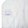 clear vinyl garment bag, front pocket detail