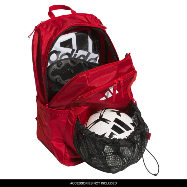 Team Power Red adidas Stadium 4 backpack, with items