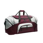 maroon/grey Colorblock Sport Duffel