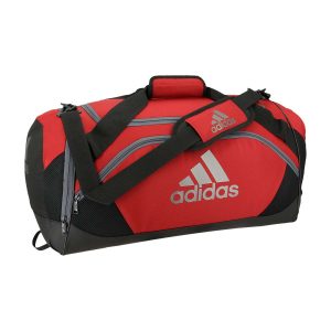 red adidas Medium Team Issue II Duffel, front three-quarters view