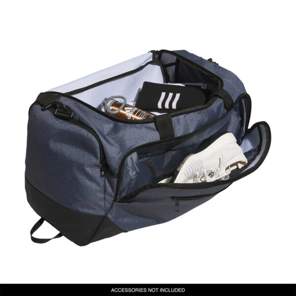 Twill Onix Grey/Black adidas Medium Defender 5 Duffel packed with items