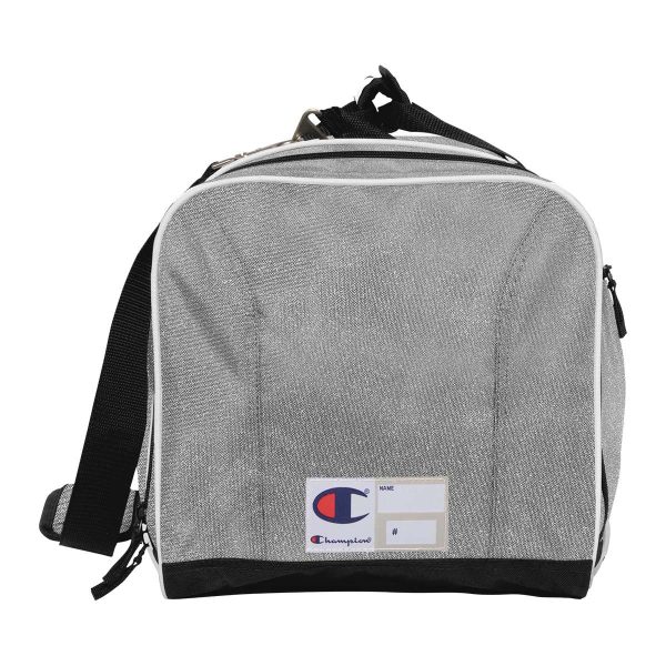 silver Champion All-Around Glitter Duffle Bag, end view
