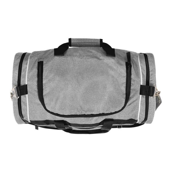 silver Champion All-Around Glitter Duffle Bag, top closed view