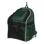 forest/Black/White Champion All-Sport Backpack, angled view
