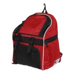 red-black-white-champion-all-sport-backpack, angled view