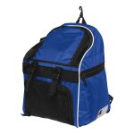 royal-black-white-champion-all-sport-backpack, angled view