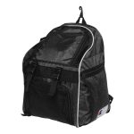 black-glitter-champion-all-sport-glitter-backpack, angled view