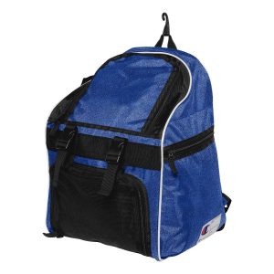 royal blue Champion All-Sport Glitter Backpack, front three-quarters view