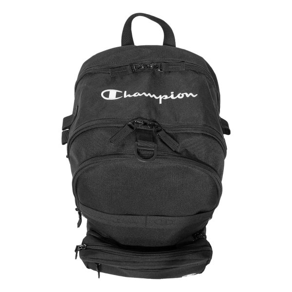 black Champion Squad Backpack, closed top view