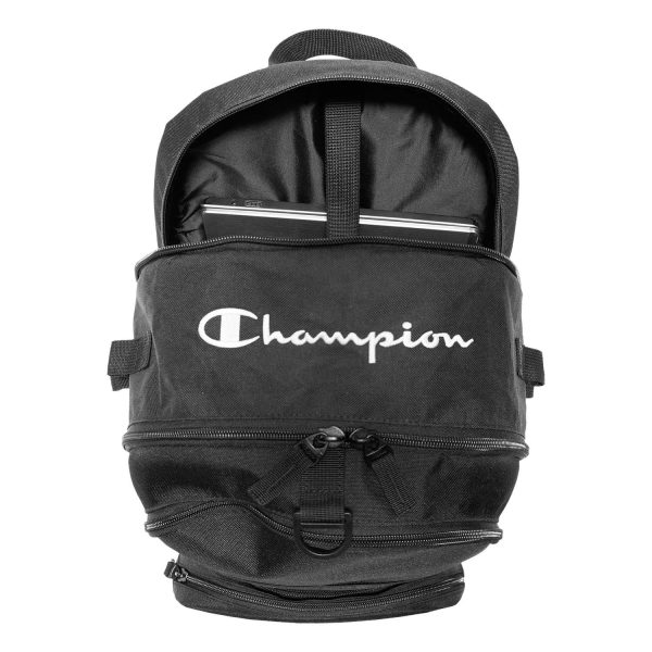 black Champion Squad Backpack, open top view