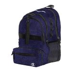 twilight/black champion squad glitter backpack, angled view