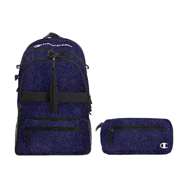 midnight/black Champion Squad Glitter Backpack with removable pack