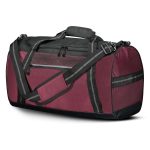 maroon-black-holloway-rivalry-duffel-bag, angled view