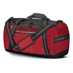 scarlet/black Holloway Rivalry Duffel Bag, angled view