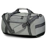 silver heather/carbon Holloway Rivalry Duffel Bag, angled view