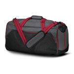 carbon-black-scarlet-holloway-rivalry-backpack-duffel-bag, angled view