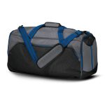 graphite-black-royal-holloway-rivalry-backpack-duffel-bag, angled view