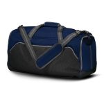 navy-black-carbon-holloway-rivalry-backpack-duffel-bag, angled view