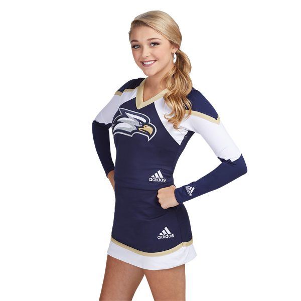 model wearing adidas-custom-cheer-uniform