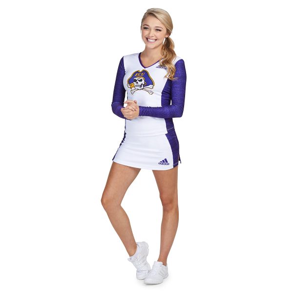 model wearing adidas-custom-cheer-uniform