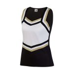 black/metallic gold/white Augusta Pike Cheerleading Shell