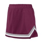 maroon/metallic silver/white Augusta Pike Cheerleading Skirt