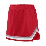 red/metallic silver/white Augusta Pike Cheerleading Skirt