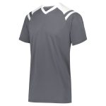 graphite/white v-neck, short sleeve high five sheffield jersey