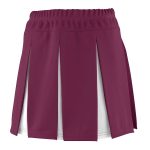 maroon/white Augusta Liberty Pleated Cheer Skirt