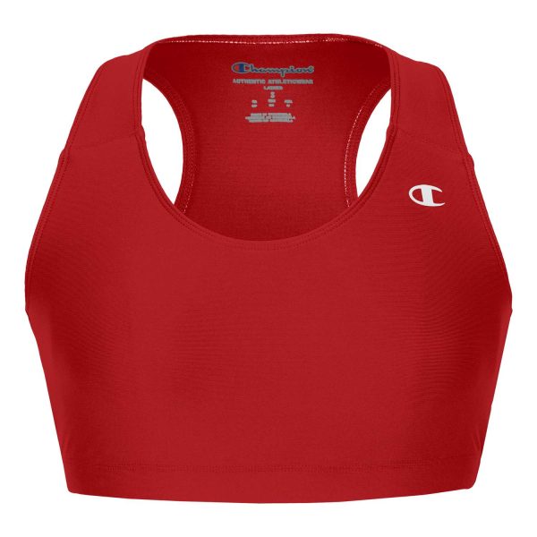 red Champion Essential Racerback Bra, front view
