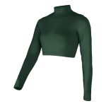 forest long sleeve Champion Mock Neck Crop Top