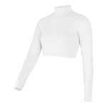 white long sleeve Champion Mock Neck Crop Top