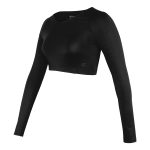 black long sleeve Champion V-Neck Crop Top