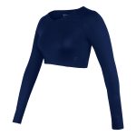 navy long sleeve Champion V-Neck Crop Top