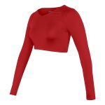 red long sleeve Champion V-Neck Crop Top