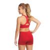red Augusta Vent Sports Bra, back view with model