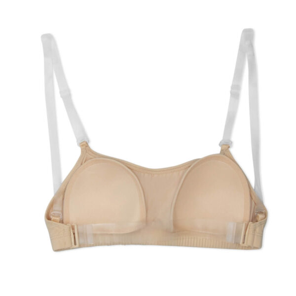 Tan Capezio Adjustable Camisole Bra, front inside view