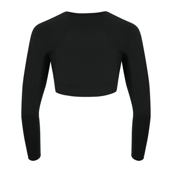 black augusta v-neck liner, back view