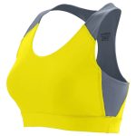 power yellow/graphite Augusta All-Sport Racerback Sports Bra