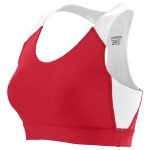 red/white Augusta All-Sport Racerback Sports Bra