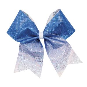 Royal and white Glitz Ombre cheerleading Bow