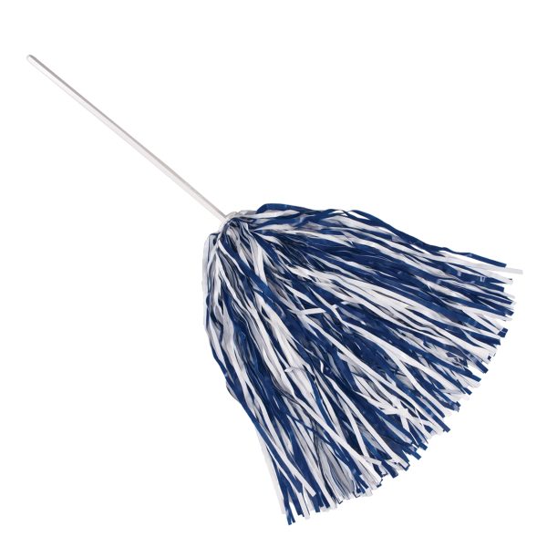 navy/white plastic rooter pom with a long white handle