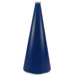 Royal 30 inch riveted cheerleading megaphone with silver mouth piece and bottom rim, front view