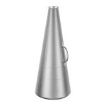 metallic silver molded cheerleading megaphone with silver mouth piece and handle