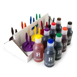 color selection of Chromark Sign 8 Color Kit with 1" and 2" Brushes and Pints of Ink