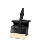 chromark ink well with black 1 slot lid and 1 brushes
