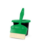 chromark ink well with green 1 slot lid and 1 brushes